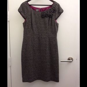 Muse Black and White Tweed Dress, Rosette Detail