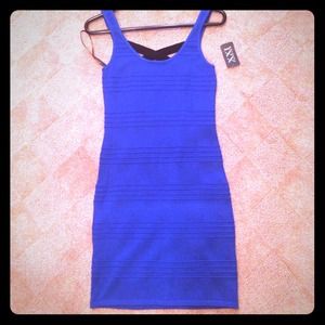 Cobalt blue dress with black strappy back