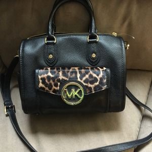 NWT MK cheetah leather medium bag