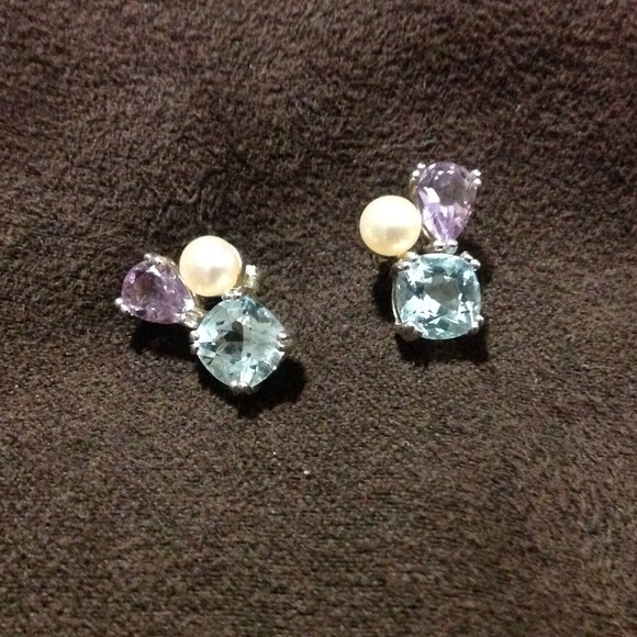 Sterling silver gem earrings