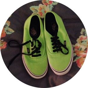 Neon Green Vans Authentic Womens Shoes