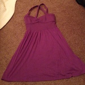 Cross back purple dress