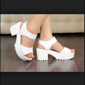 White Chunky Platform Shoe