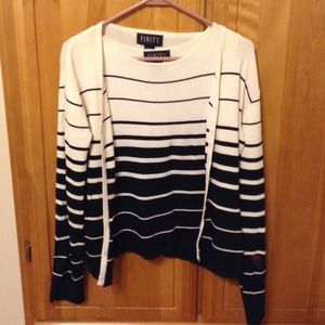 Black and White Cardigan and Shell Set