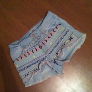 Light blue shorts with Aztec from charlotte