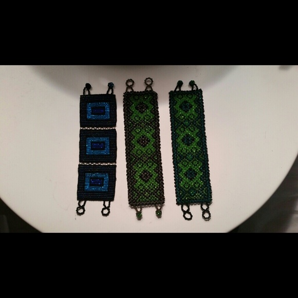 Woven bead bracelets