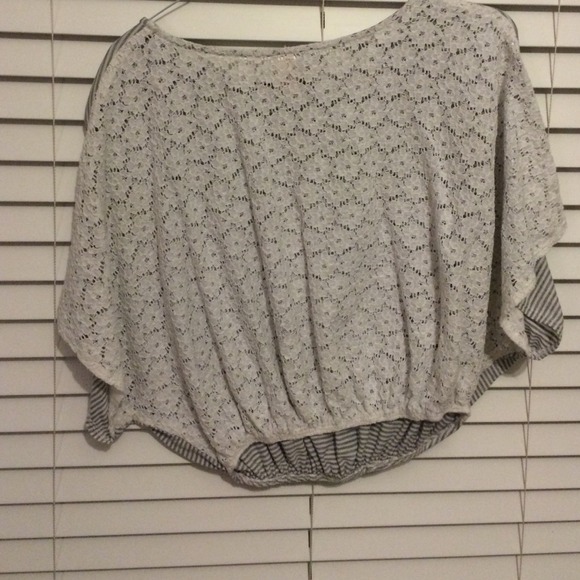 Gray and white striped top - Picture 2 of 2