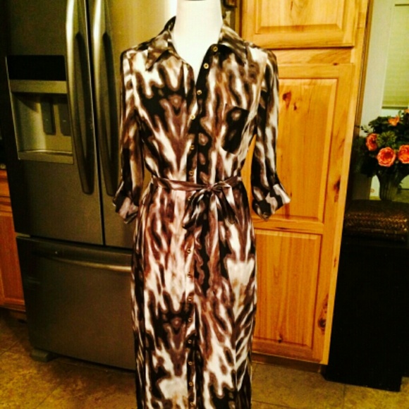Long sleeve button up maxi dress