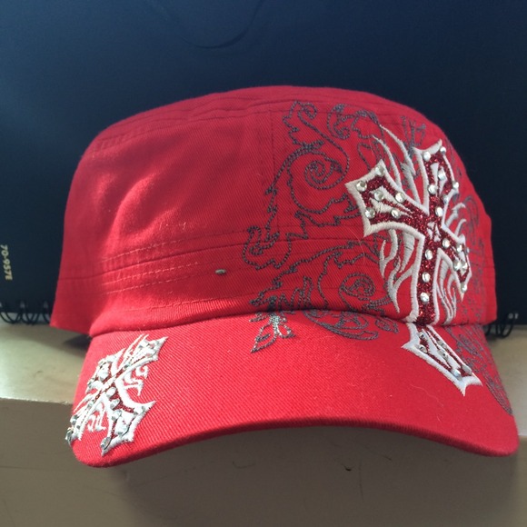 Red woman's baseball hat
