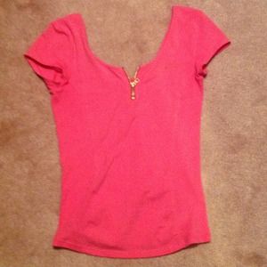 Super Sassy Armani Exchange pink workout top