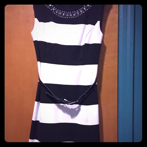 INC Black and White Dress