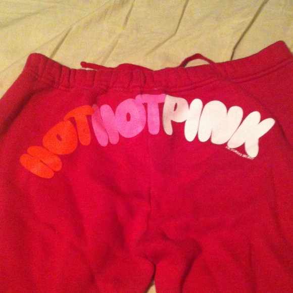 red sweatpants by Victoria's Secret