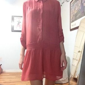 Red drop waist dress