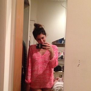 Pink and white sweater