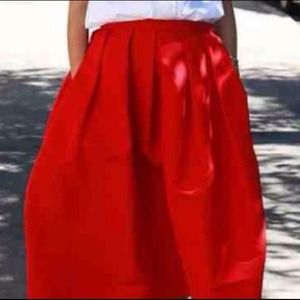 Red Midi Skirt