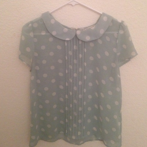 Mint Polka Dot Top