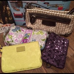 Wristlets ( 3 coach and 1 Vera Bradley) authentic