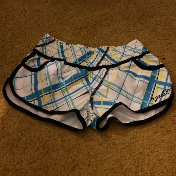 Split board shorts.