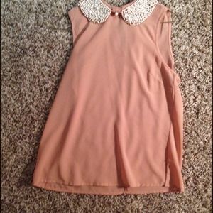 Beaded peach chiffon blouse