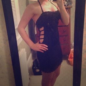 Sexy black lace dress
