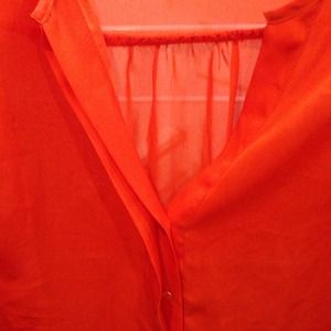 H&M Tops - Orange Chiffon Button Down! H&M Tops - Orange Chiffon Button Down!