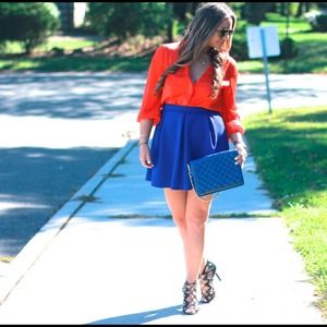 H&M Tops - Orange Chiffon Button Down! H&M Tops - Orange Chiffon Button Down!