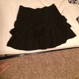 Black ruffle skirt