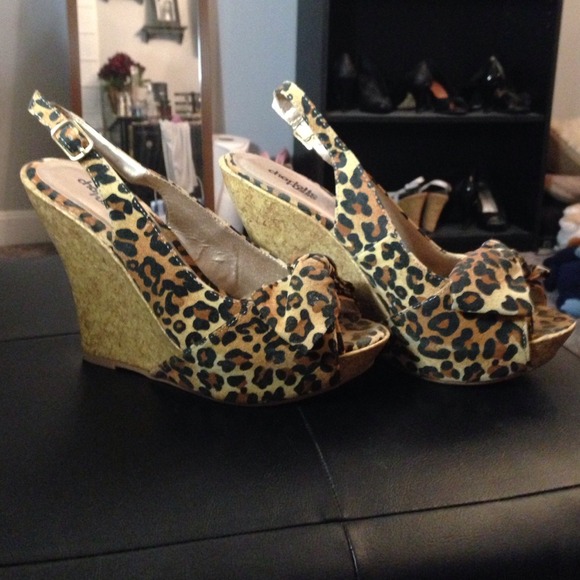Cheetah Bow Wedge Heel