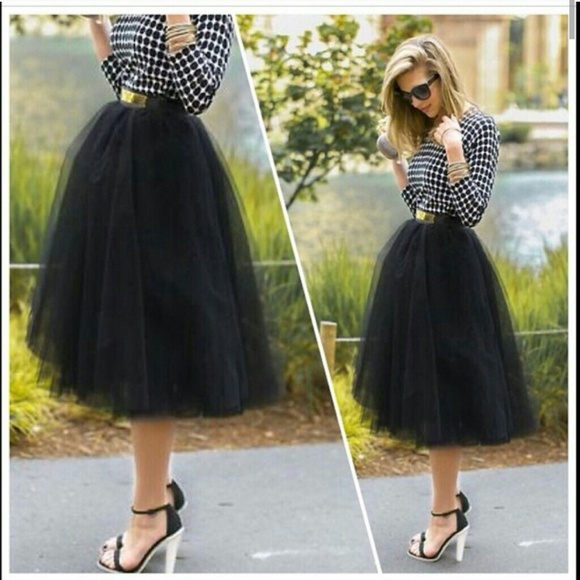ISO BLACK TULLE SKIRT - Picture 1 of 1