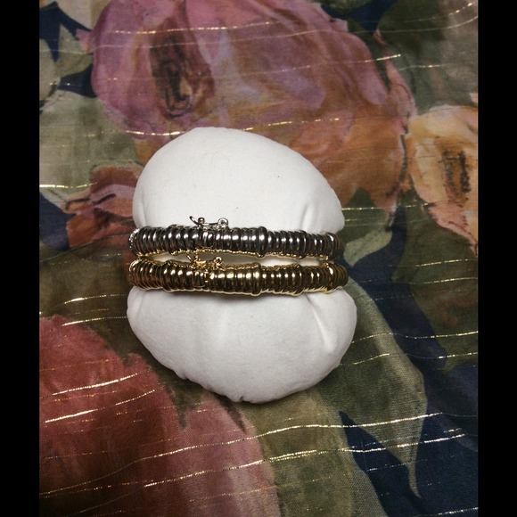 ⬇️ NWOTS/2 Moda Al Massimo/ Bangles/1SL &1GL/DIAMD - Picture 2 of 4