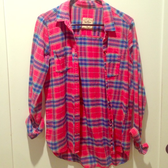 Coral pink hollister flannel 💕