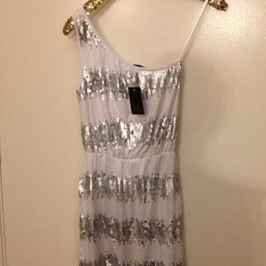 Sequin striped one shoulder dress by TART