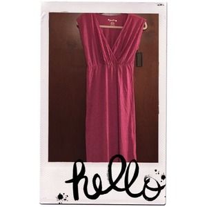 Pink & gray striped maxi dress