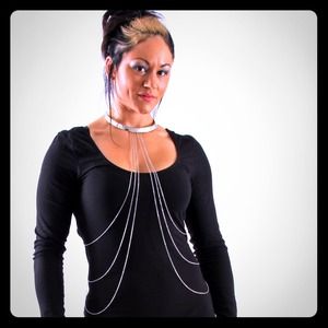 Silver Choker Body Chain