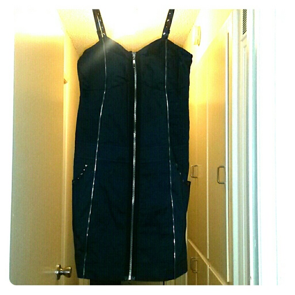 Casual studded blue dress