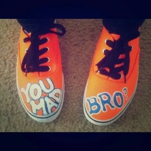 Hand Painted "You Mad Bro?" Shoes
