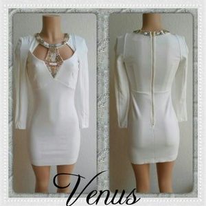 *SOLD* VENUS EXQUISITE BEADED WHITE BODYCON DRESS