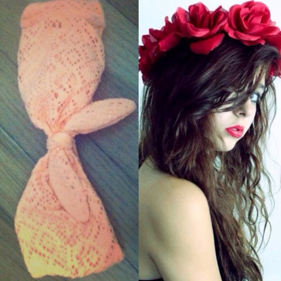 Flower crown & bathing suit top bundle