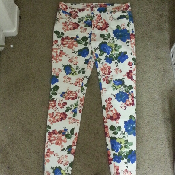 Floral jeans *sold* - Picture 1 of 3