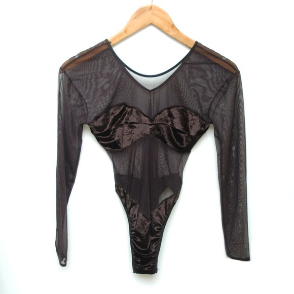 90s Velvety Mesh Bodysuit