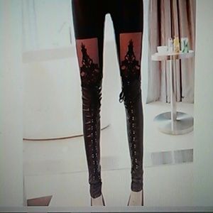 Brand new Pu leather lace up pants
