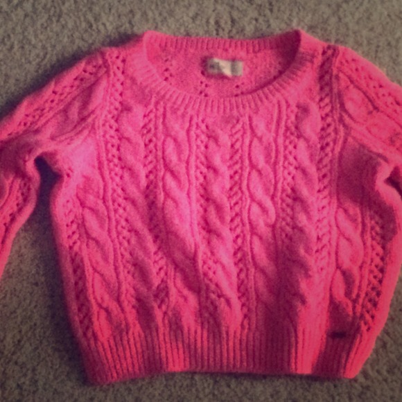 Cropped hot pink sweater
