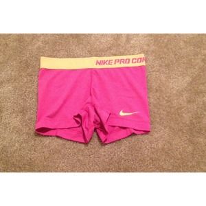 Pink and yellow Nike pros!