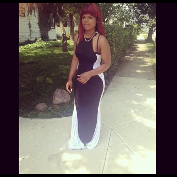 Dress black and white dress