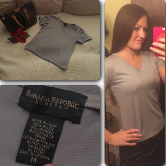 ⛔️HOLD⛔️🍀BANANA REPUBLIC grey stretchy top🍀