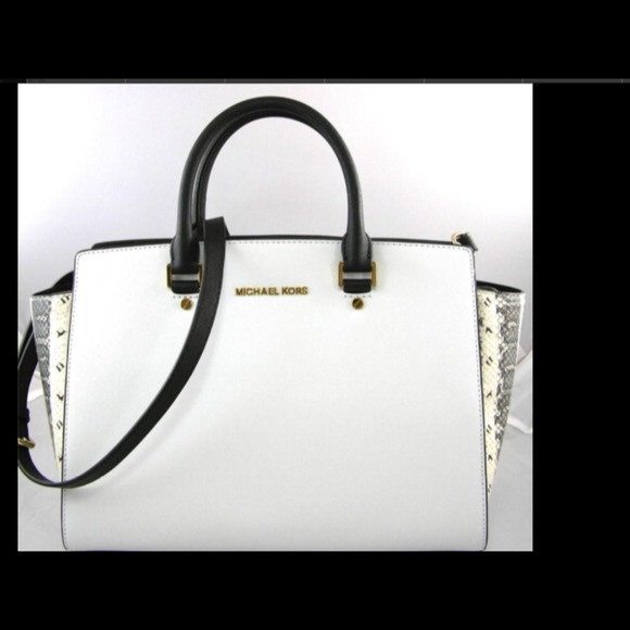 *SOLD*Michael Kors Selma black & white with python