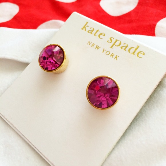 🚫SOLD on V🚫Kate Spade Fusia Pink Stone Earrings - Picture 2 of 3
