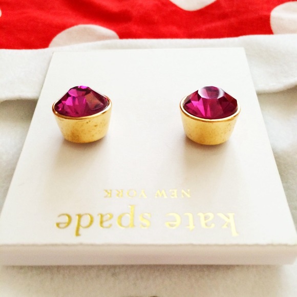 🚫SOLD on V🚫Kate Spade Fusia Pink Stone Earrings - Picture 3 of 3