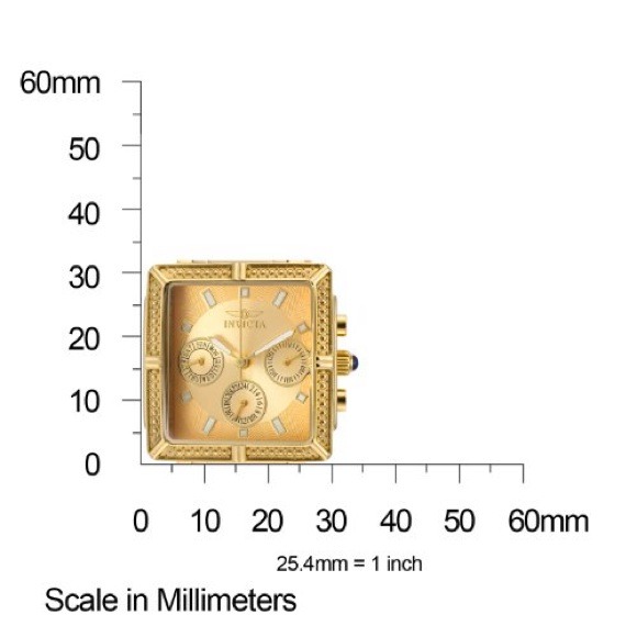 INVICTA GOLD TONE WATCH SQUARE DIAL WILDFLOWER - Picture 3 of 4