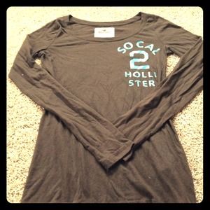 Hollister brown long sleeve shirt!!